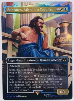 MTG Assassin's Creed SOKRATES, ATHENIAN TEACHER #0121 R Borderless Foil - Image 1