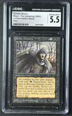 ZOMBIE MASTER CGC 5.5 1993 MAGIC: THE GATHERING MTG BETA LIMITED RARE 2085 - Image 1