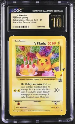 CGC 10 ____'s Pikachu 24 Black Star Promos Holo Pokemon Pristine - Image 1