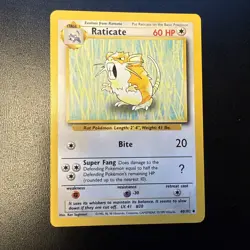 FREE SHIPPING Raticate 040/102 - Uncommon Base Set - Pokemon TCG Card - Image 1