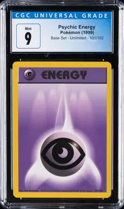1999 POKEMON BASE SET UNLIMITED #101 PSYCHIC ENERGY CGC 9 - Image 1