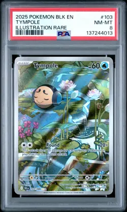 137244013 Tympole 2025 Pokemon Scarlet Violet Black Bolt #103 PSA 8 - Image 1
