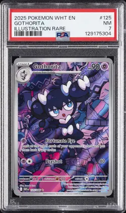 2025 POKEMON WHT EN-WHITE FLARE ILLUSTRATION RARE #125 GOTHORITA PSA 7 - Image 1