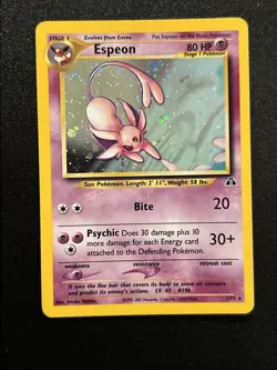 Pokemon TCG Espeon 1/75 Neo Discovery Holo Excellent/Near Mint ! - Image 2