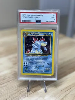 2000 FERALIGATR HOLO RARE NEO GENESIS POKEMON TCG PSA 9 MINT #4/111 - Image 1
