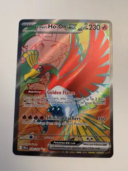 Pokemon TCG Ethan's Ho-Oh EX Ultra Rare Full Art Destined Rivals 209/182 - Image 1