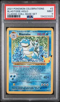 2021 POKEMON CELEBRATIONS CLASSIC COLLECTION #2 BLASTOISE-HOLO PSA 9 - Image 1