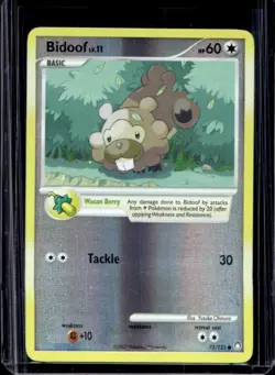 2007 Pokemon Diamond & Pearl Mysterious Treasures Bidoof Reverse Holo #73/123 - Image 1