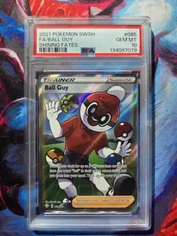 Pokemon Sword & Shield Shining Fates Trainer Ball Guy #065/072 PSA 10 - Image 1