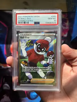 Pokemon Sword & Shield Shining Fates Trainer Ball Guy #065/072 PSA 10 - Image 3