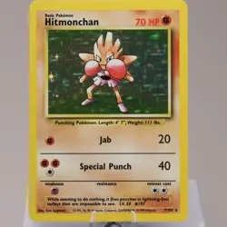 Pokemon TCG - Hitmonchan 7/102 Base Set Holo Rare WOTC 1999 - EXC/NM - Image 2