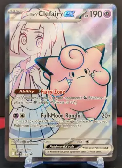 Pokemon Lillie's Clefairy ex #195 English SVP Black Star Promo - Image 1