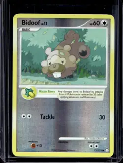 2007 Pokemon Diamond & Pearl Mysterious Treasures Bidoof Reverse Holo #73/123 - Image 1