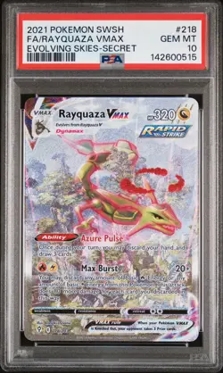 2021 POKEMON SWORD & SHIELD EVOLVING SKIES SECRET FULL ART/RAYQUAZA VMAX PSA 10 - Image 1