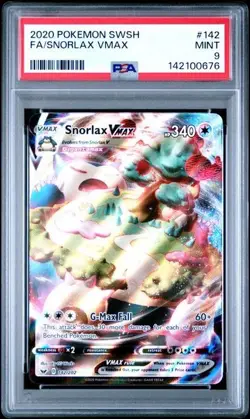 2020 Pokemon Sword & Shield Snorlax VMAX Full Art 142/202 PSA 9 Mint - Image 1