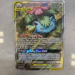 Venusaur and Snivy GX SM229 Pokemon Sun & Moon Tag Team Alt Art Promo HP - Image 3