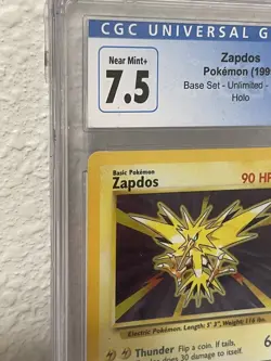 Pokemon TCG Zapdos Base Set 16/102 Holo Unlimited Holo Rare CGC 7.5 - Image 3