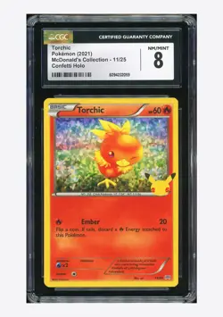 Pokemon CGC 8.5 Torchic Confetti Holo 2021 11/25 McDonald's Collection ENG - Image 1