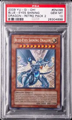 2009 YU-GI-OH! RP02-RETRO PACK 2 #EN096 BLUE-EYES SHINING DRAGON PSA 10 - Image 1