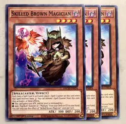 Yugioh! 3x Skilled Brown Magician BACH-EN024 Common 1st Ed NM - Image 1