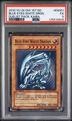 2010 YU-GI-OH! DUELIST PACK: KAIBA 1ST EDITION BLUE-EYES WHITE DRAGON PSA 5 - Image 1
