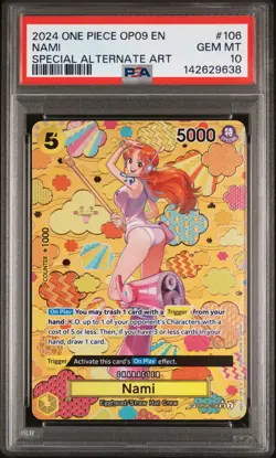 2024 ONE PIECE OP09-EMPERORS IN THE NEW WORLD SPECIAL ALTERNATE ART NAMI PSA 10 - Image 1
