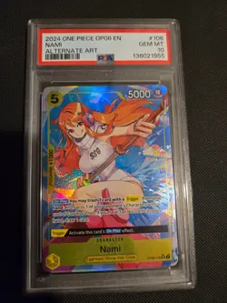 One Piece CCG Nami Special Alternate Art OP08-106 PSA 10 Two Legends - Image 1