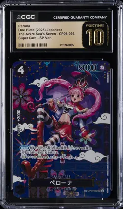 2025 ONE PIECE JAPANESE THE AZURE SEA'S SEVEN SUPER RARE PERONA CGC 10 PRISTINE - Image 1