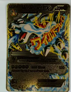 Mcharizard EX Pokemon Gold FOIL Fan Art Card Wild Blaze Hp230 MEGA - Image 1