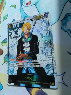 One Piece Sabo OP13-120 SEC Parallel ENGLISH Carrying On His Will in hand - Image 2