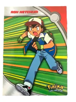 Topps Pokemon TV Animation blue logo Ash Ketchum Heroes & Villains Non-Holo #HV1 - Image 1