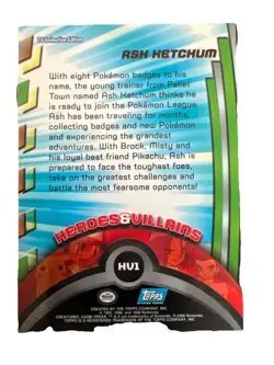 Topps Pokemon TV Animation blue logo Ash Ketchum Heroes & Villains Non-Holo #HV1 - Image 2