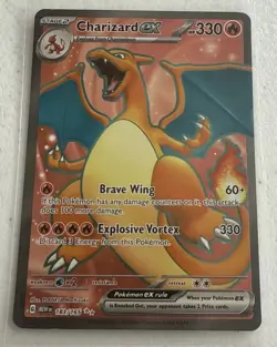 2023 Pokemon Charizard ex Ultra Rare holo 183/165 SV 151 English Near Mint - Image 1