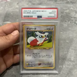 Pokemon PSA 10 GEM MINT 2000 Delibird Japanese Neo Revelation Holo Card - Image 1