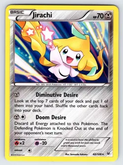 Jirachi 42/108 2015 XY Roaring Skies Pokemon Card TCG Nintendo Holo Rare Nm/Vlp - Image 1
