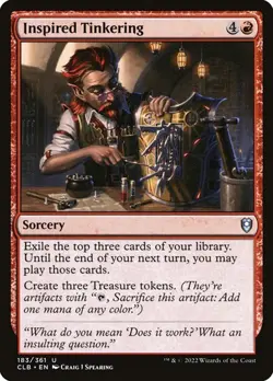 NM Inspired Tinkering, MTG, Baldur's Gate, Magic the Gathering, 183 - Image 1