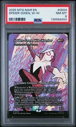 2025 MTG MARVEL'S SPIDER-MAN: SOURCE MATERIAL SPIDER-GWEN, WEB-WARRIOR PSA 8 - Image 1