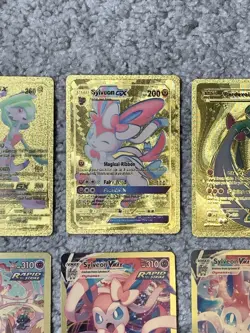 Set of 7 Sylveon VMax HP310+Gardevoir&Sylveon+Gardevoir GX Gold Foil Fan Art NM! - Image 3