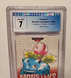 Ivysaur #002 Bandai Carddass 1996 Pokemon Japanese Red Vending Card Graded CGC 7 - Image 3