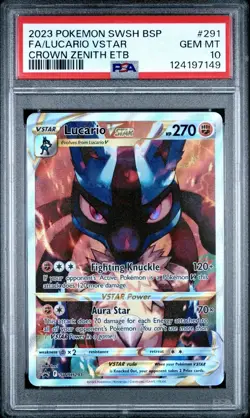 Lucario VSTAR SWSH291 (Pokemon 2023) PSA 10 - English Black Star Promo - Image 1