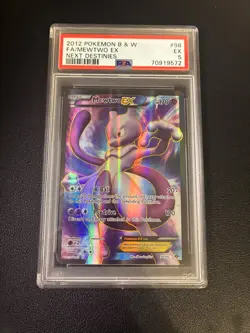 Pokemon PSA 5 Mewtwo EX 98/99 Black & White Next Destinies Full Art POP 28 - Image 1