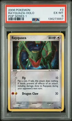2006 POKEMON POP SERIES 1 #3 RAYQUAZA-HOLO PSA 6 - Image 1