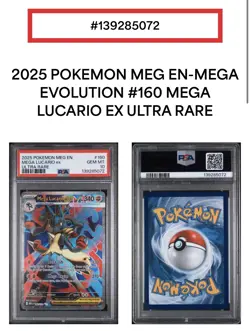 Mega Lucario ex PSA 10 Gem Mt - Pokemon Mega Evolution Ultra Rare 160/132 - Image 3