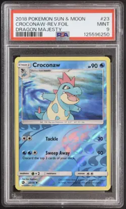 Croconaw U 2018 Pokemon Sun and Moon Dragon Majesty Reverse Foil #23 (PSA 9) - Image 1