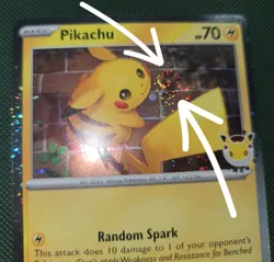 FULL WHOLE SWIRL 🌀💫 NM Pikachu 051/162 30th Anniversary Stamped Pokemon Card - Image 1