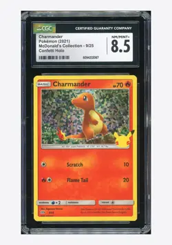 Pokemon CGC 8.5 Charmander Confetti Holo 2021 9/25 McDonald's Collection ENG - Image 1
