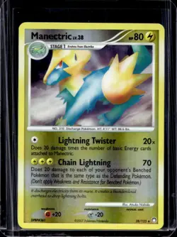 2007 Pokemon Diamond & Pearl Mysterious Treasures Manectric Reverse Holo #28/123 - Image 1