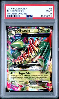2015 POKEMON XY ANCIENT ORIGINS #8 M SCEPTILE EX PSA 9 - Image 1
