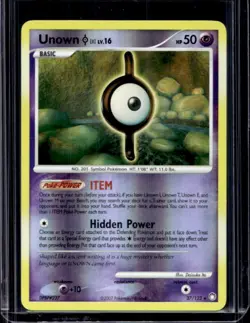 2007 Pokemon Diamond & Pearl Mysterious Treasures Unown I Reverse Holo #37/123 - Image 1