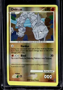 2008 Pokemon Diamond & Pearl Stormfront Onix Reverse Holo #69/100 - Image 1